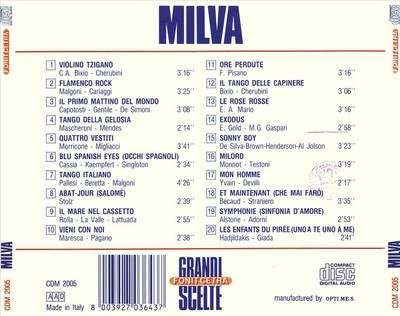 MILVA-GRANDI SCELTE NEW CD