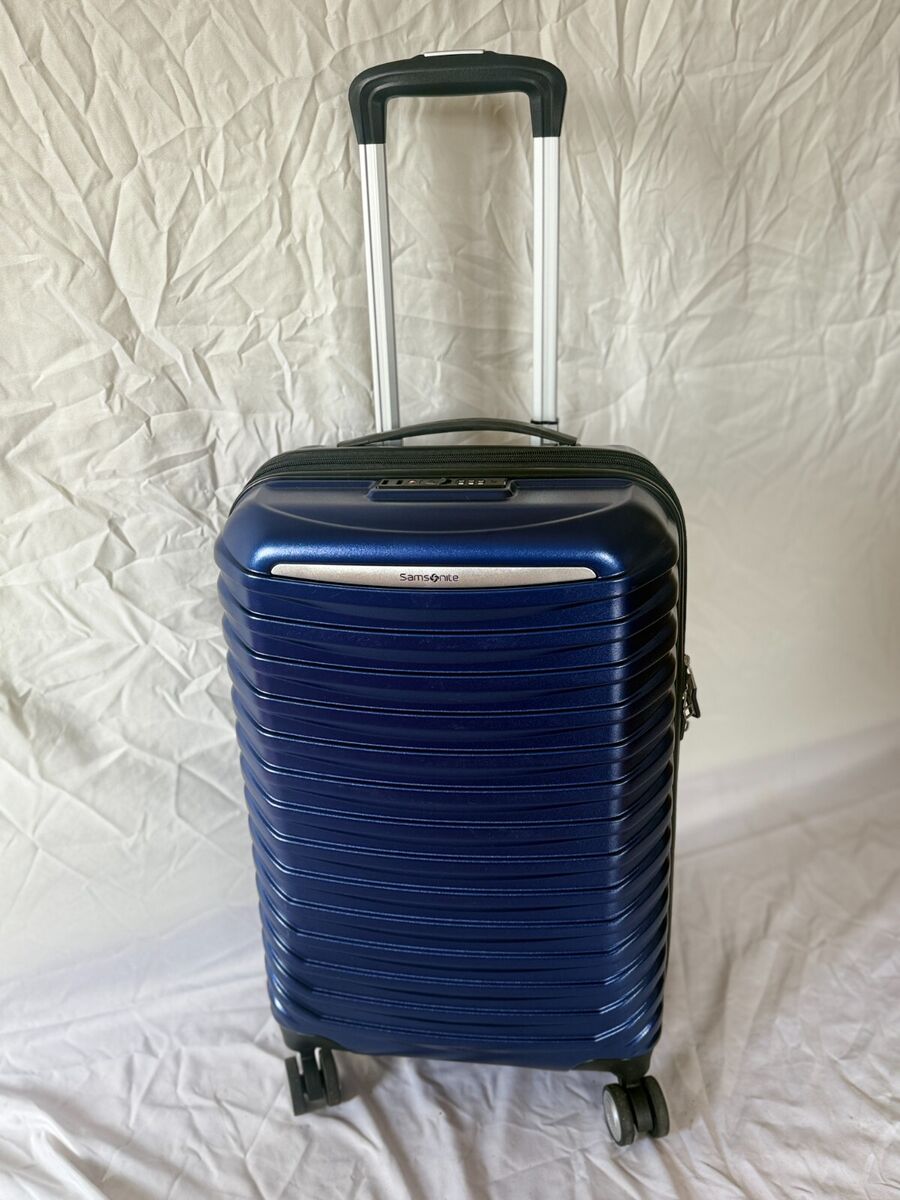 $480 New SAMSONITE Spin Tech Carry-On Spinner Luggage Blue 20