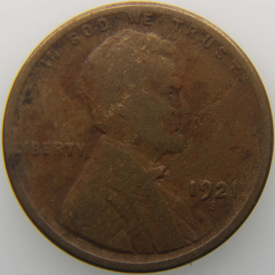 1921 S Lincoln Wheat Cent - Lamination / Woody Improper Alloy Mix - Error Coin - Image 2 of 4