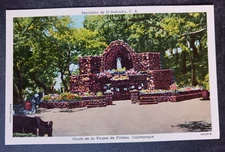 vtg postcard art el salvador gruta de la virgen de fatima cojutepeque