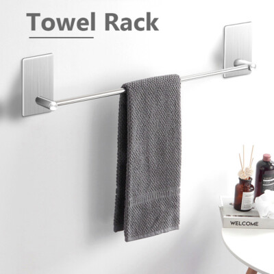 No-Drill Stick On Towel Rack Install with Self Adhesive StainlessSteel  Towel Bar UK