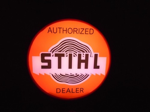 Stihl orange logo Round LED Display lighted sign lightbox Wall Hanging - Picture 3 of 4