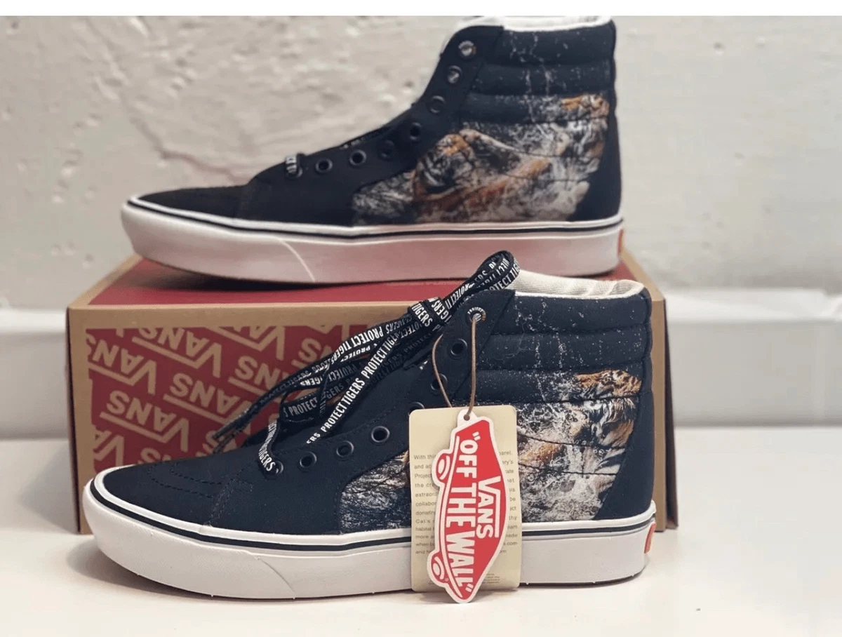 Vans Sneakers Sk8 Hi Comfycush Discovery Channel Project Cats Tigers Mens 10 New Vans Team Up with Discovery to benefit Project Cat | Total  main image 4