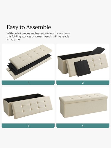 Storage Ottoman Bench-Holds 660lb,Footstool for Bedroom & Living Room - Picture 16 of 111