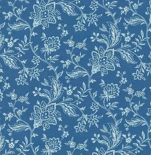 1.375 YD Mill Creek Floral PACIFIC BLUE Home Decor Drapery Pillow Sewing Fabric