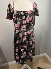 SHEIN Curve Dress Women 1X Floral Off Shoulder Fit And Flare  Milkmaid