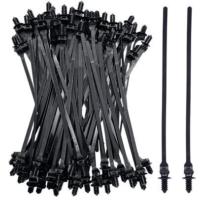 80 Pack Nylon Push Mount Cable Zip Tie, 8.3''x0.18'' Heavy Duty Nylon Push Moun...