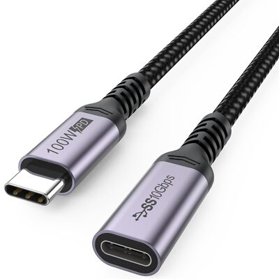 DteeDck USB C Extension Cable 6.6ft USB C to USB C Male to Female C Extender ...