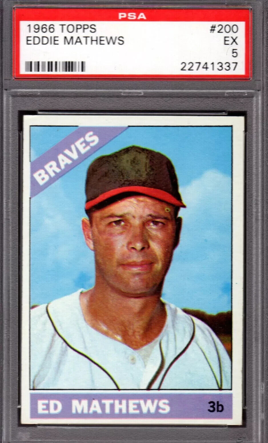 1966 Topps #200 Eddie Mathews Atlanta Braves Hall of Fame PSA 5