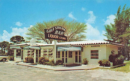 Tarjeta de visita Deerfield Beach FL Gulfstream Bar & Package Store, 3,5 x 2,25", - Imagen 1 de 2