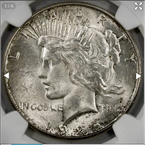 1925-S  Peace Silver Dollar -  White and Creamy NGC MS 63