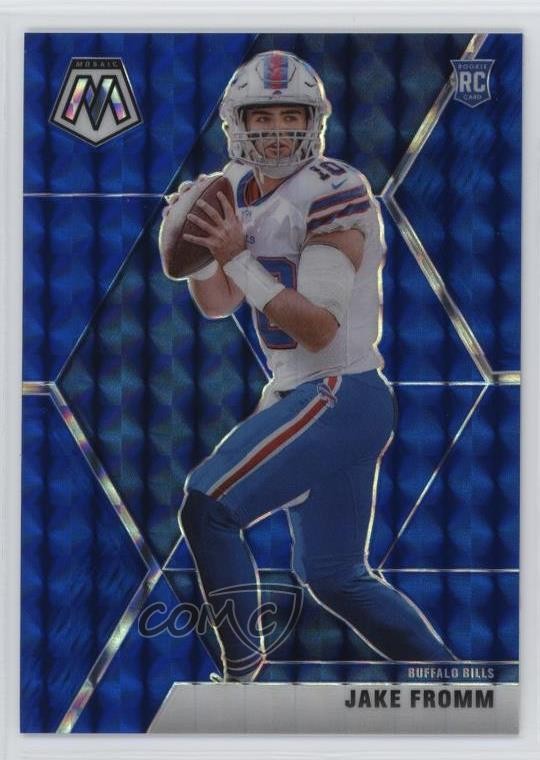 2020 Panini Mosaic Rookies Blue Mosaic Prizm /99 Jake Fromm #242 6o3