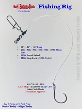 3 Carolina Bottom ( Circle ) Surf Fishing Rigs Striped Bass Drum Catfish