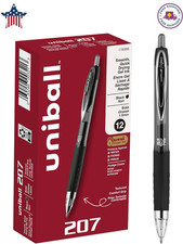 Uni-Ball 1790895 Signo 207 Retractable Gel Pen, Bold Point, Black Ink, 12-Count