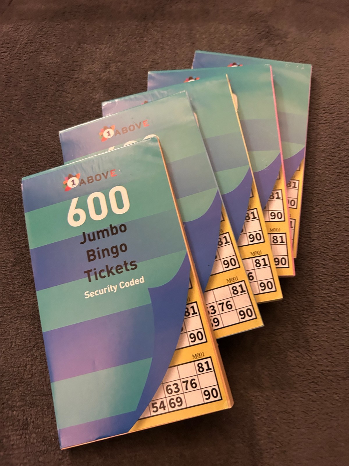 1ABOVE Bingo Tickets Stationery Multi Fun Books Pages Jumbo - Bundle of 5