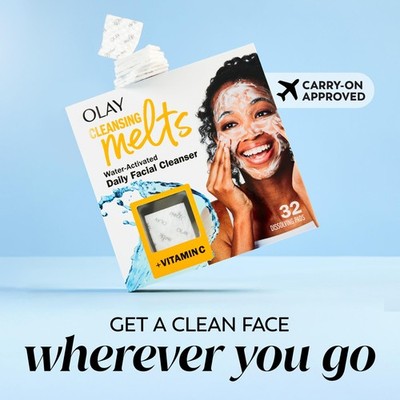 Olay Face Wash Vitamin C Cleansing Melts Daily Use Gentle Cleanser 32 Pack