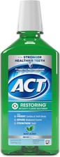ACT Restoring Zero Alcohol Fluoride Mouthwash 33.8 fl. oz. Strengthens Tooth Ena