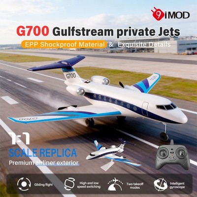 9IMOD RC Segelflugzeug 2,4 GHz Privatjet EPP-Schaum Dual Motor Gyro 20 Min. Flug