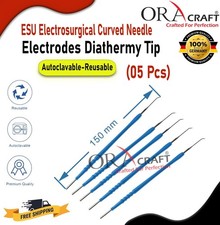 Electrodos de aguja curvada electroquirúrgica ESU punta de diatermia autoclavable-reutilizable