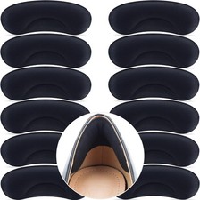 6 Pairs Heel Cushion Pads for Big Loose Shoes - Protectors Black