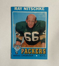 1971 Topps Ray Nitschke #133 Base Green Bay Packers NFL Football Vintage Card