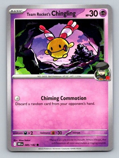 2025 Pokemon Card SV10: Destined Rivals Team Rocket's Chingling 85/182