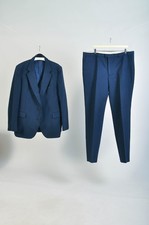 Authentic vintage 1980s blue three-piece suit by Turo