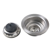 Stainless Steel Sink Basket and Strainer Assembly Silver