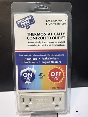 Thermo Cube 35 Deg F to 45 Deg F Temperature Outlet Switch TC-3 Thermo Cube TC-3