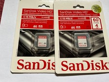 2pcs NEW 4gb Sandisk SDHC MEMORY CARD DSLR NIKON CANON CAMERAS