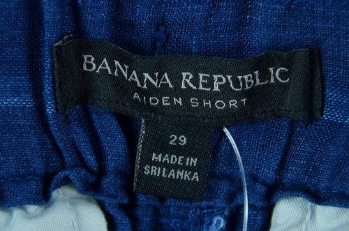 Banana Republic Shorts Herren 29 Aiden Leinen 100% Leinen gestreift blau neu mit Etikett - Bild 4 von 7