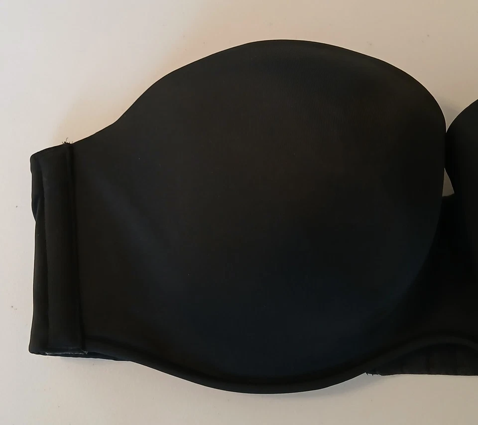 Cacique Bra 44D Boost Strapless Underwire Solid Black NWT No Straps  - Image 2 of 4