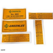 DECAL FOR GREENLEE 880 HYDRAULIC BENDER