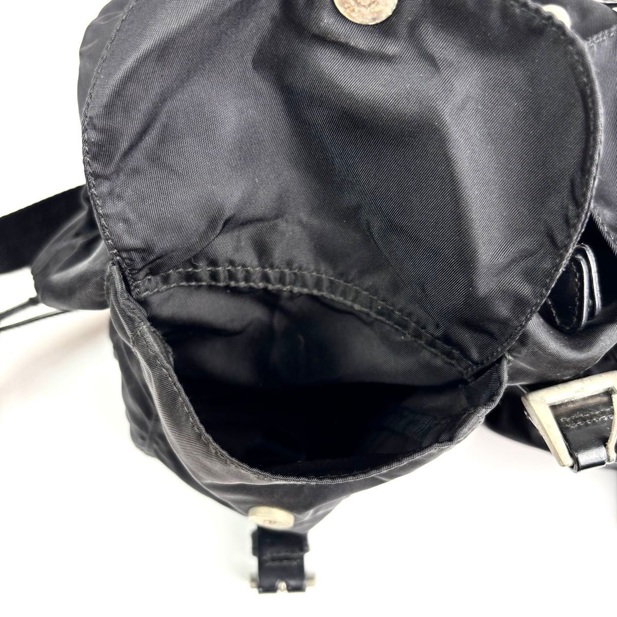 PRADA triangular logo drawstring nylon leather bl… - image 18