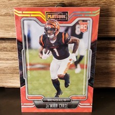 2021 Panini Playbook Ja'Marr Chase #105 Orange Bengals NFL Rookie RC