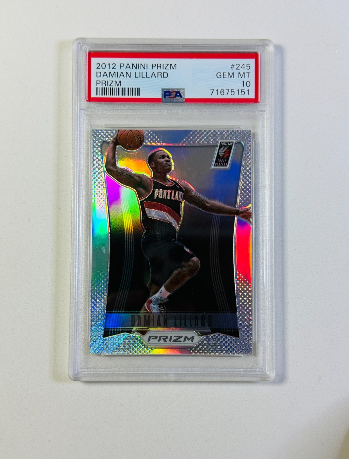 2012 PRIZM DAMIAN LILLARD SILVER PSA 10 LOW POP RARE ROOKIE RC BLAZERS 1ST YEAR