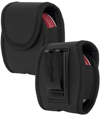 Schwarze Vegan Leder Dip-Clip-Gürteltasche mit Gürtel-