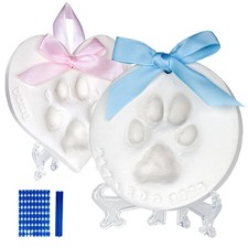 Dog Paw Print Kit Keepsake Makes 2 , Clay Paw Print Kit for Dogs Cats, Pet P...