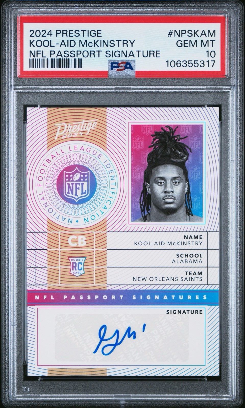 Kool-Aid McKinstry Panini Prestige NFL Passport Signatures #NPSKAM Base