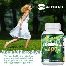 Cápsulas de clorofila - Clorofila natural para mujeres y hombres, vegetal - 60 un.