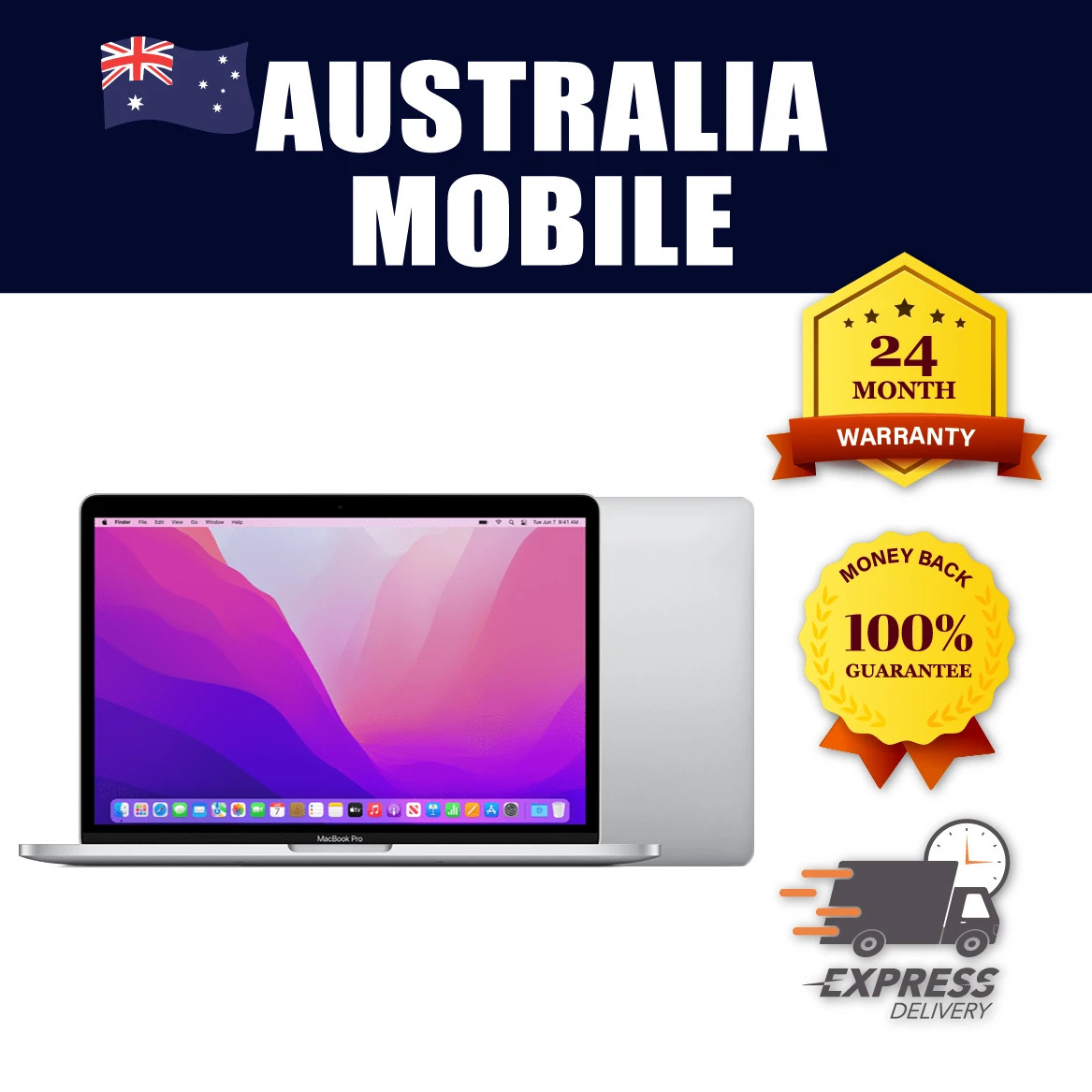 Macbook Air 2022 M2 8 Core 13.6" (16GB/256GB) Midnight battery 100%- Premium