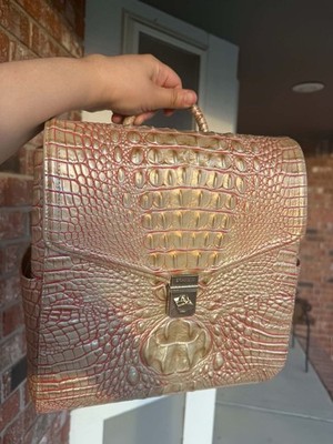 Brahmin Liz Backpack Sunkiss NWT $325 Brahmin Liz Sunkiss Melbourne Croc Embossed Leather  main image 3