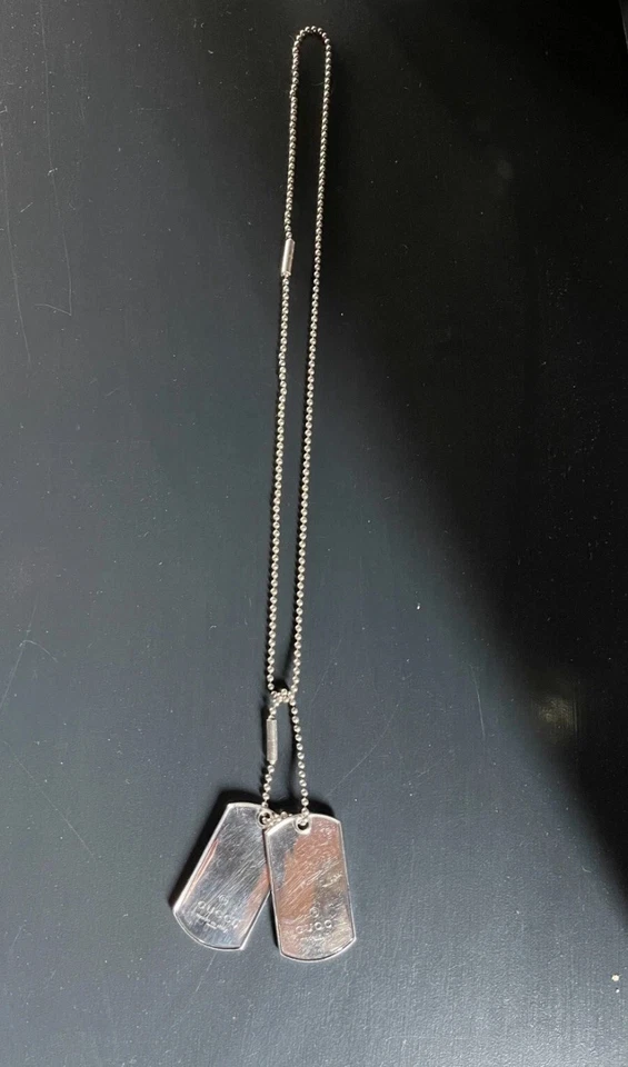 GUCCI TWIN DOG TAGS & BOULE NECKLACE 925 STERLING SILVER HALLMARKED TOM FORD VGC - Image 2 of 4