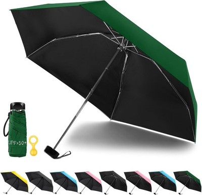 Mini Taschenschirm Ultraleicht UV-Schutz Reise Winddicht Kompakt 18 cm
