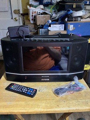 Aiwa Exos Cinema AV System 10.1in Screen 2.0ch 30W CD/DVD BT HDMI Black