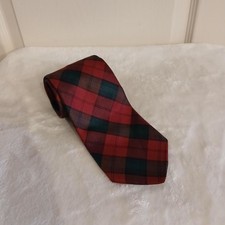 VTG Brooks Brothers Makers Silk-Wool Blend Tartan Neck Tie Red Green Plaid USA