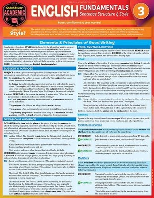 English Fundamentals 3 - Satzstruktur & Stil: Quickstudy Language Arts La