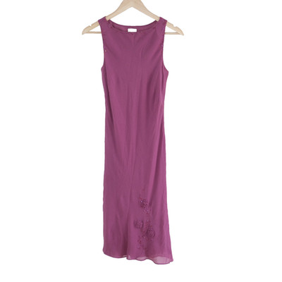 Vintage John Rocha 100% Silk Beaded Maxi Dress Size 12 EU 40 Evening Gown VTG