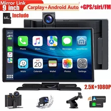 2.5K DashCam 9"Car Stereo Radio Wireless Apple Carplay&Android Auto+1080P Camera