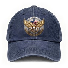 250 Years 1776 2026 Eagle Emblem Veteran Patriotic Casual Washed Baseball Cap